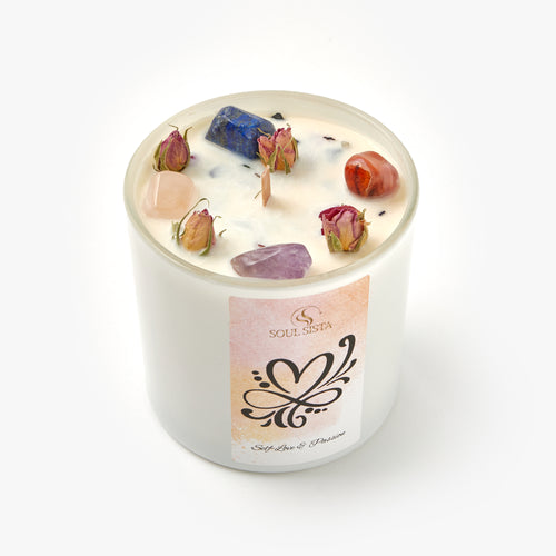 Self-Love & Passion Crystal Candle