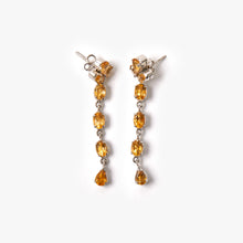 Load image into Gallery viewer, Citrine Crystal Silver Earrings
