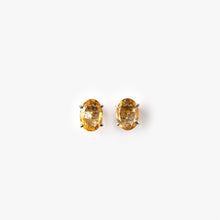 Load image into Gallery viewer, Citrine Crystal Silver Earrings